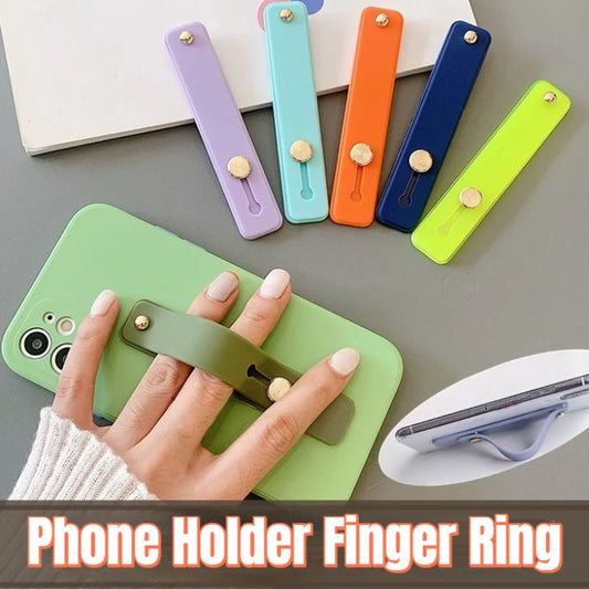 Bracelet universel en silicone pour téléphone, anneau de doigt, bande de main, support de poussée, poignée à nervures, autocollant