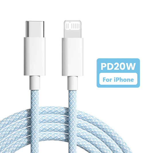 Câble USB de type C à charge rapide, 4 couleurs, PD 20W, cordon de données, iPhone 14 13 12 Pro Max 11 iPad Mini, 1m, 2m